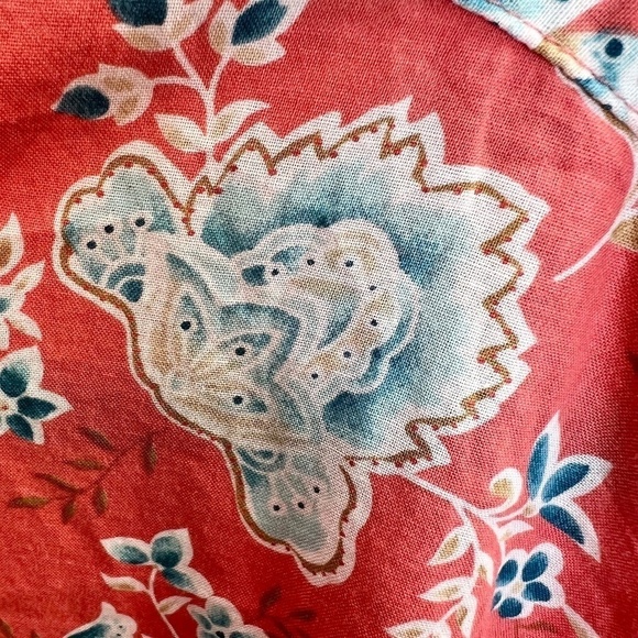 IZOD 100% cotton coral floral 3/4 sleeve blouse top 3X - Picture 9 of 12